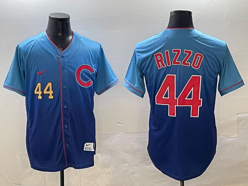 Men Chicago Cubs #44 Rizzo Blue Fashion Game 2025 Nike MLB Jersey style 6->chicago cubs->MLB Jersey